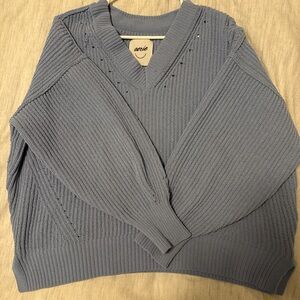 Aerie V-Neck Sweater in Soft Blue